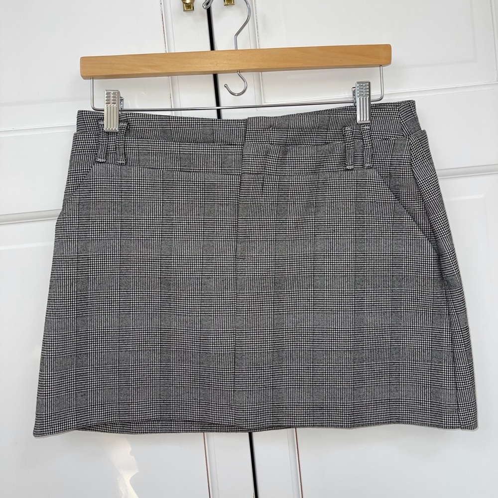 Zara Double-Waisted Houndstooth Mini Skirt